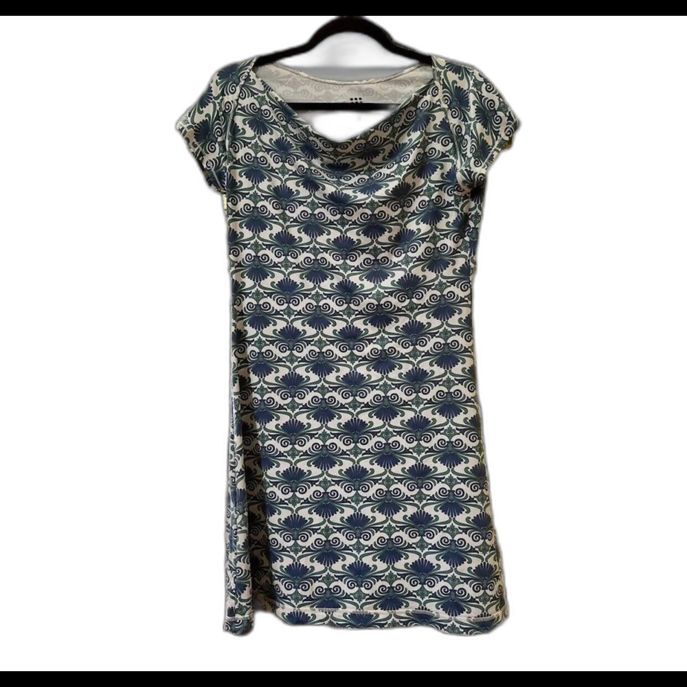 Title Nine Majestic Boat Neck Dress Womens S Blue/Green Golf Tennis Athleisure
